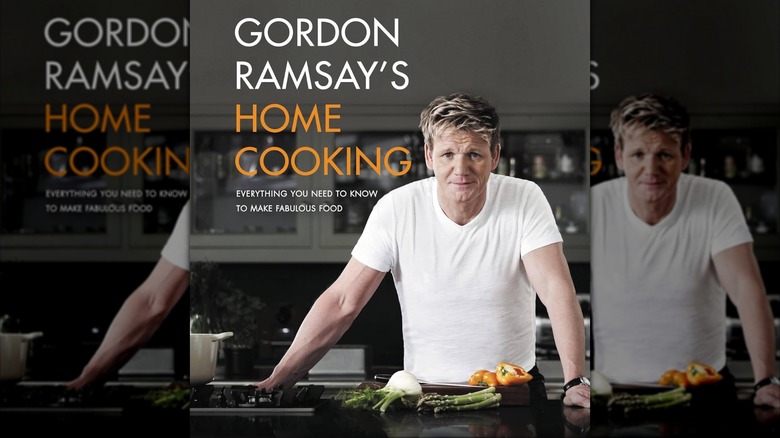 A close-up of the cover of Gordon Ramsay's Home Cooking by Gordon Ramsay
