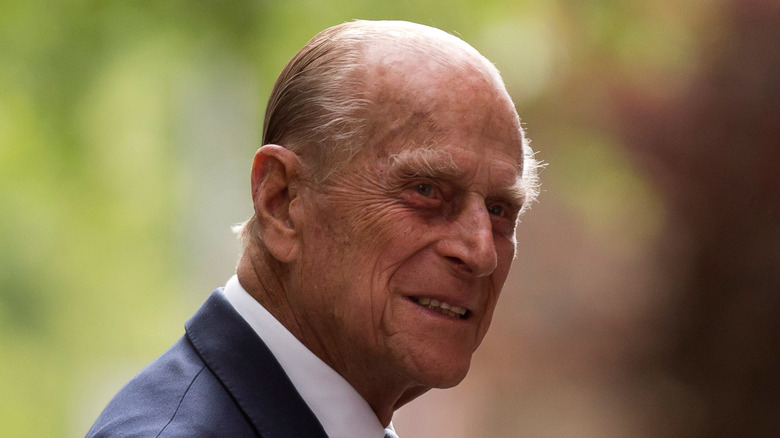 A close-up of Prince Philip