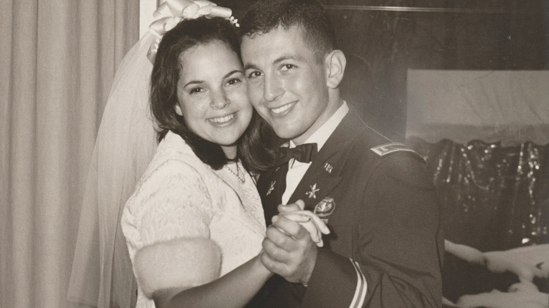 Ina Garten is seen in her 1968 wedding photo to Jeffrey Garten